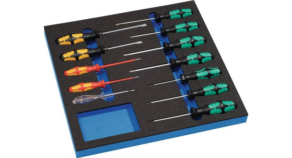 Werkzeugmodul 12-tlg.2/3-Modul Schlitz/PH/PZD/TORX WERA