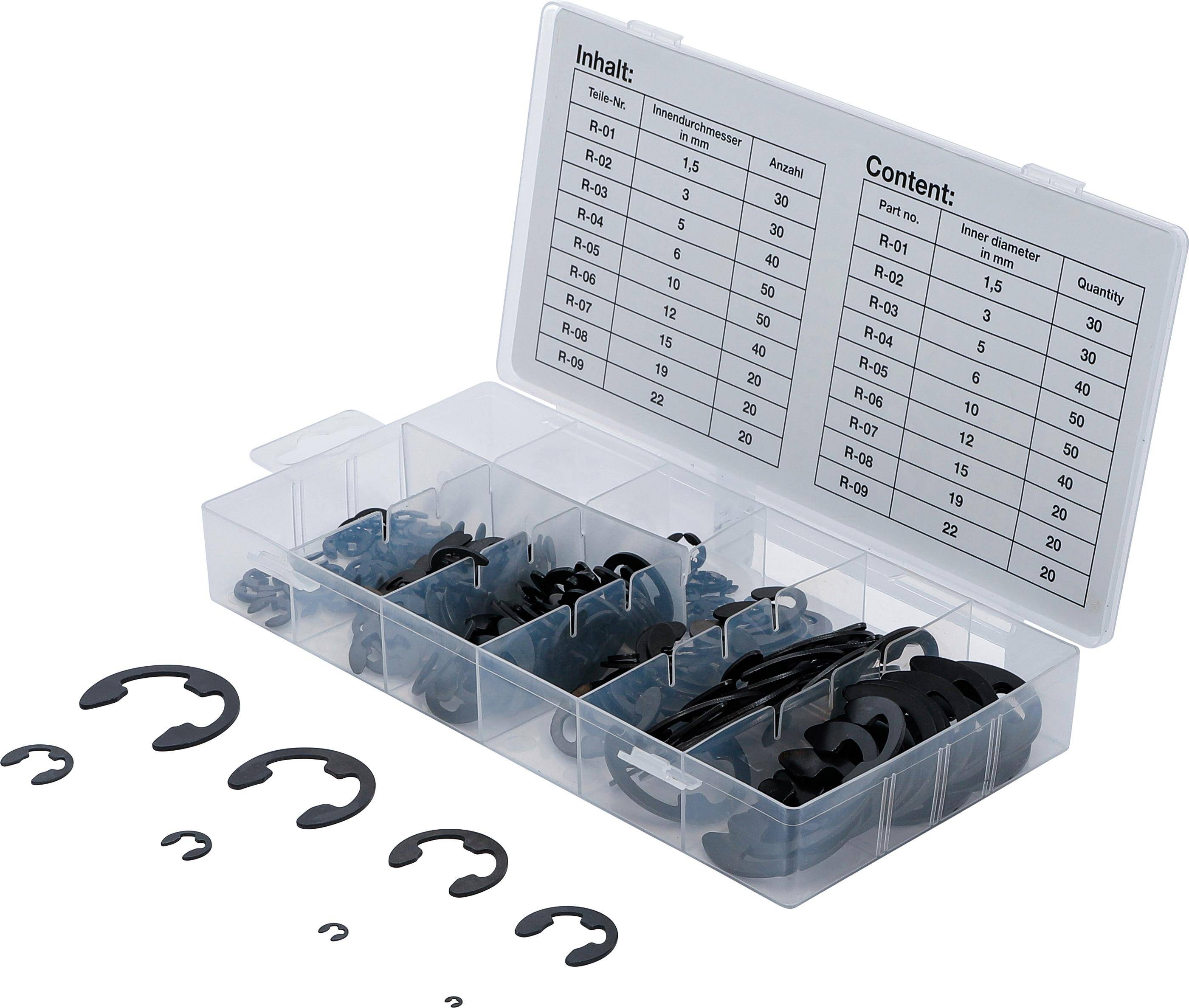 BGS 8039 E-Sicherungsring-Sortiment, 1,5 - 22 mm, 300-tlg.-0