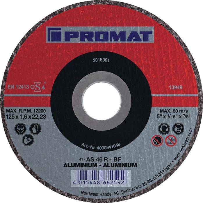 Trennscheibe D125x1,6mm ger.Alu.Bohr.22,23mm PROMAT-0