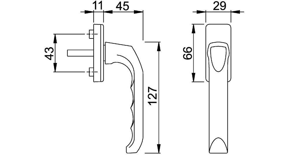 Fenstergriff 013/U34 F1 NA7503 7/032-1
