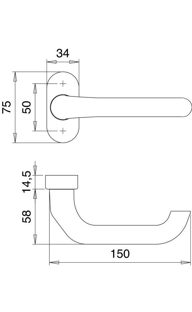 Feuerschutzdrückerlochteil 1300/2133 Alu.F1 gekr.4-KT.9mm EDI-2