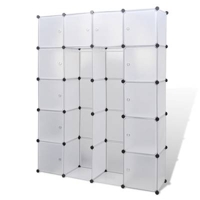 vidaXL Modularer Schrank mit 14 Fächern weiß 37 x 146 x 180,5 cm