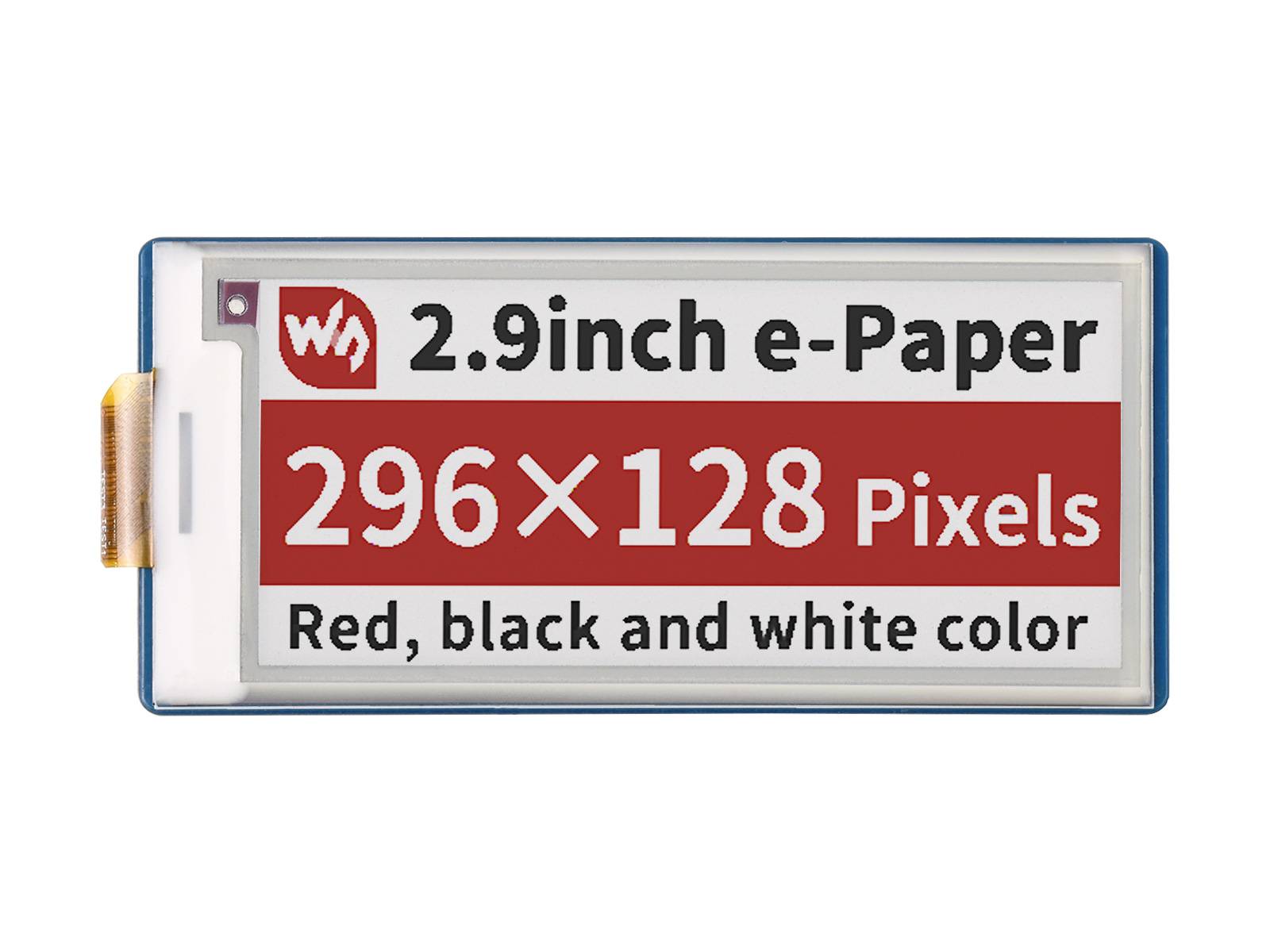 WaveShare 2.9inch E-Paper E-Ink Display Module (B) for Raspberry Pi Pico, 296×128, Red / Black / White, SPI-0