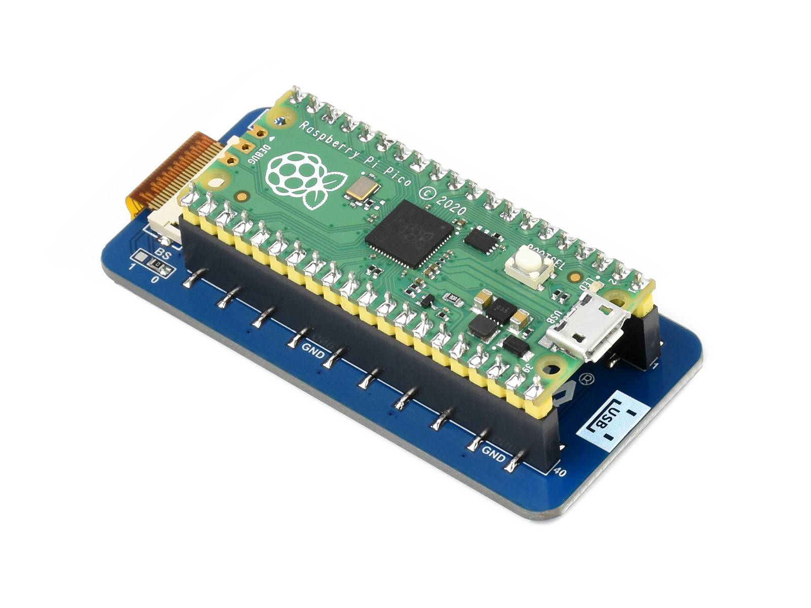 WaveShare 2.13inch E-Paper E-Ink Display Module (B) for Raspberry Pi Pico, 212×104, Red / Black / White, SPI-1