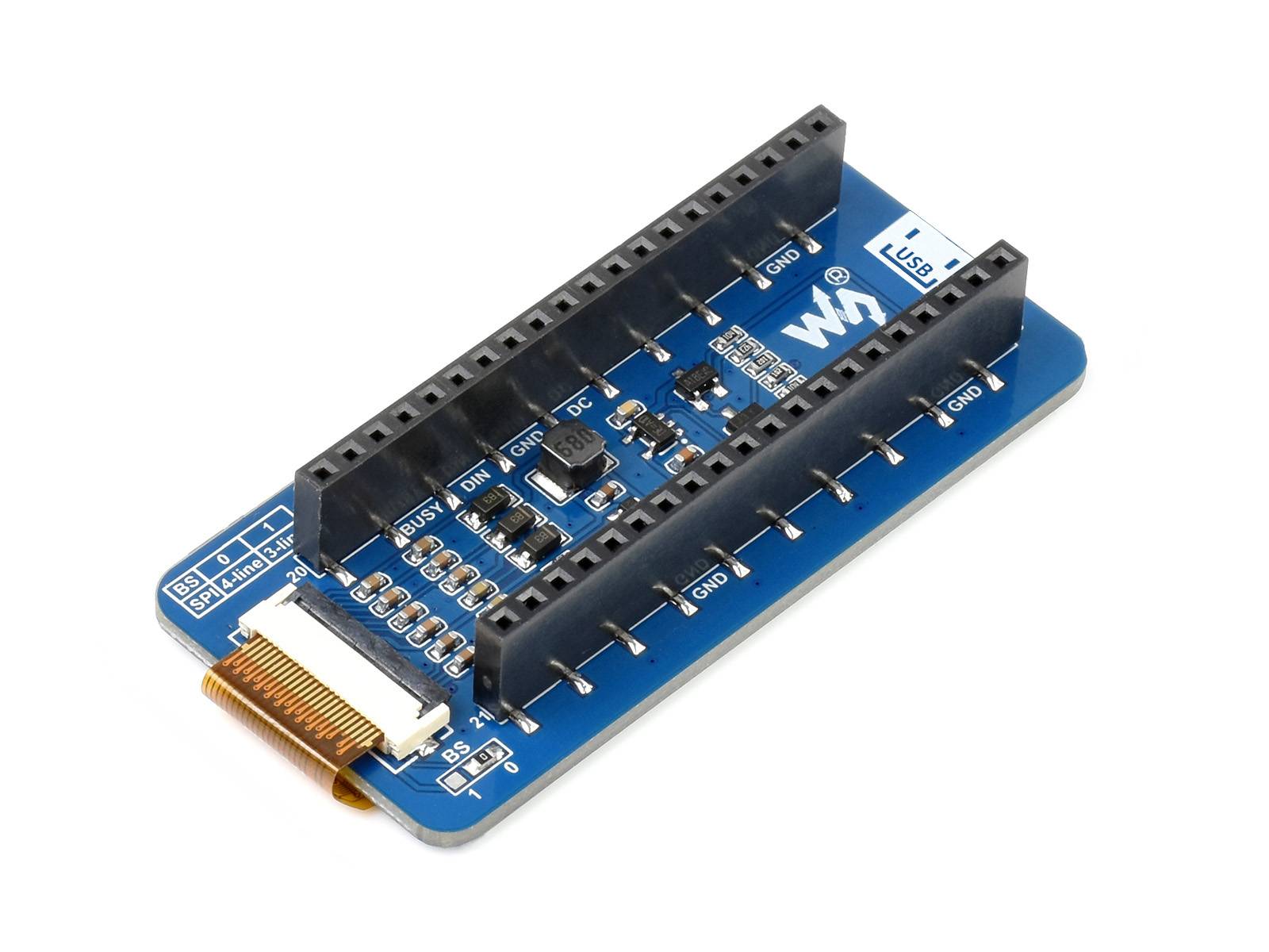 WaveShare 2.13inch E-Paper E-Ink Display Module (B) for Raspberry Pi Pico, 212×104, Red / Black / White, SPI-3