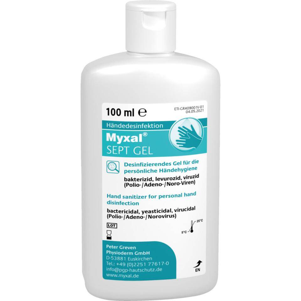 Physioderm® Desinfektionsgel MYXAL® SEPT, zur Händedesinfektion,100ml/Flasche-0