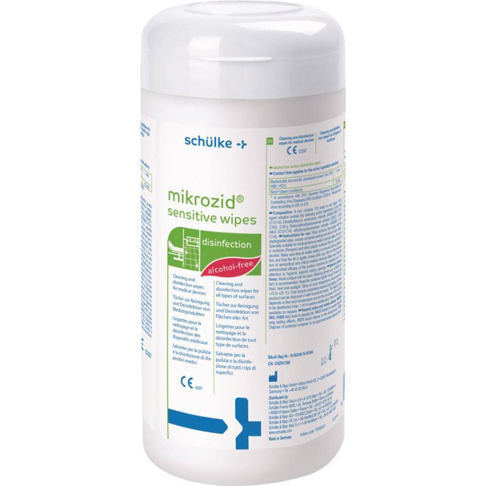 schülke mikrozid®sensitive wipes, alkoholfrei, 200 Tücher/Dose-0