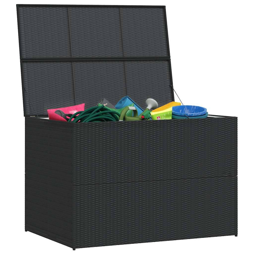 vidaXL Garden-Auflagenbox Schwarz 150x100x100 cm Poly Rattan-3