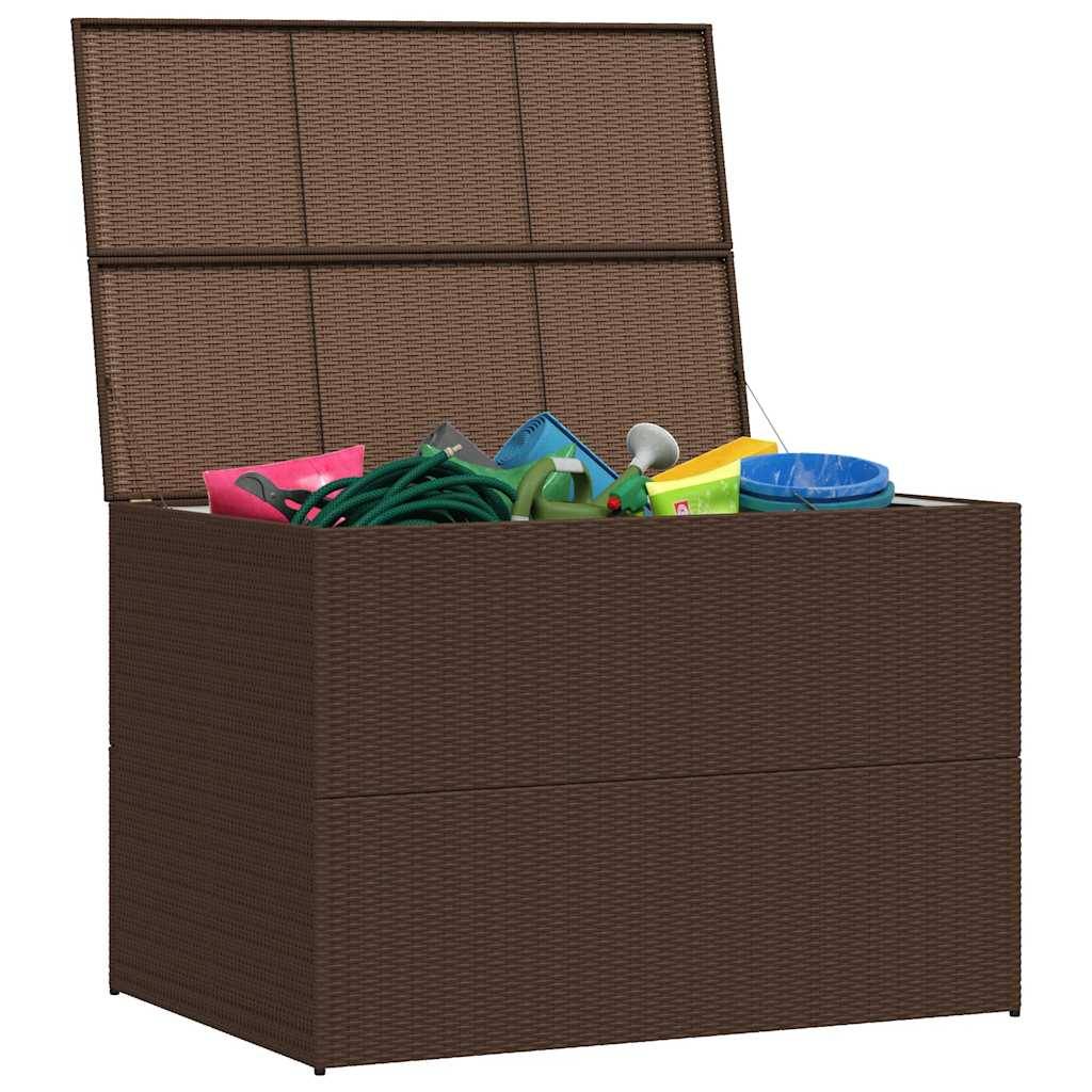 vidaXL Garden-Auflagenbox Braun 150x100x100 cm Poly Rattan-3