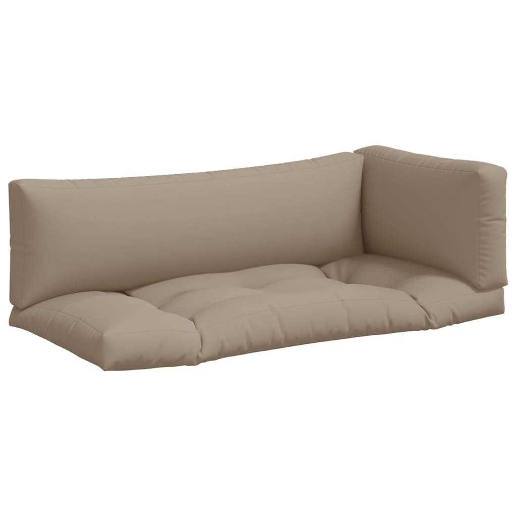 vidaXL Palettenkissen 3-tlg. Taupe Stoff-0