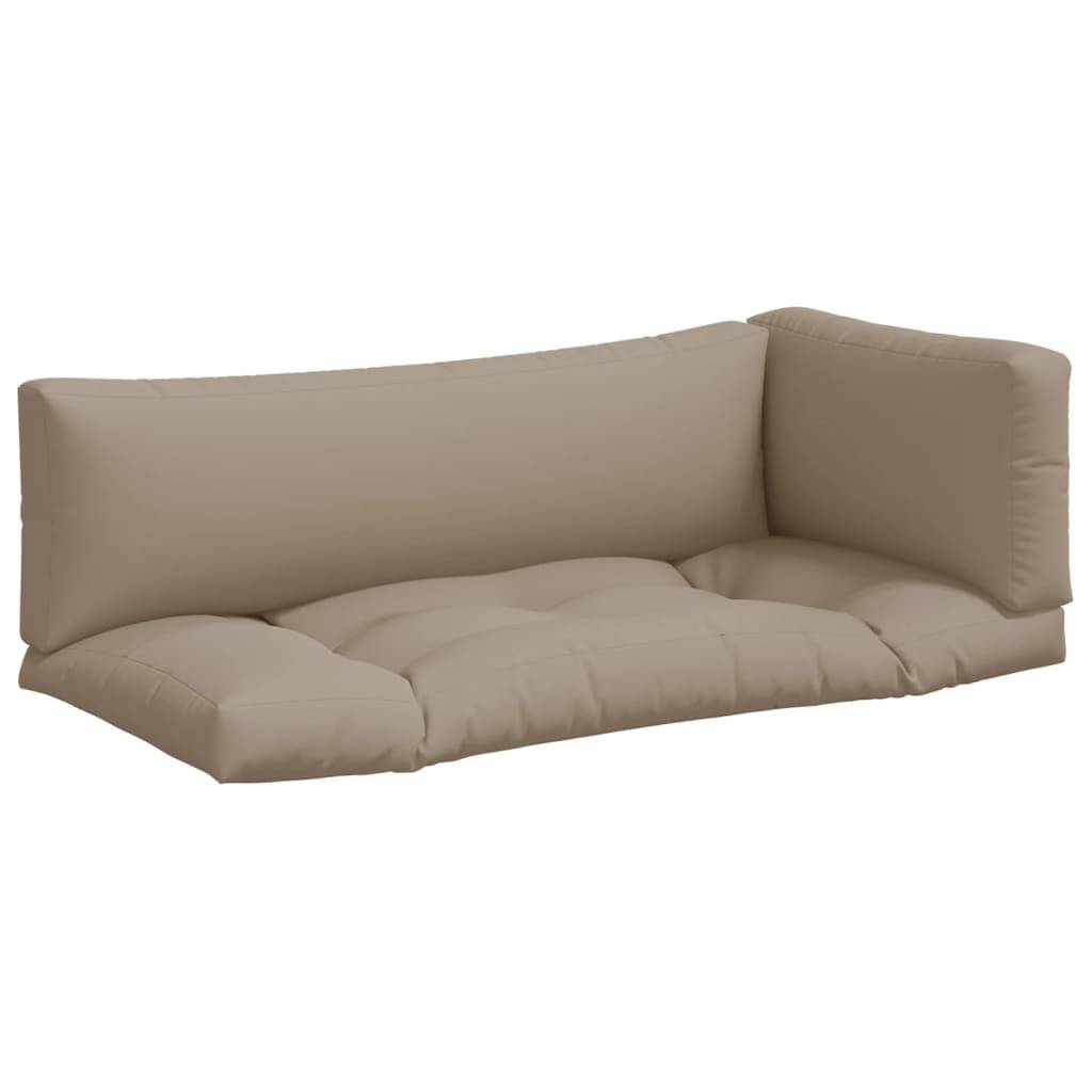 vidaXL Palettenkissen 3-tlg. Taupe Stoff-2