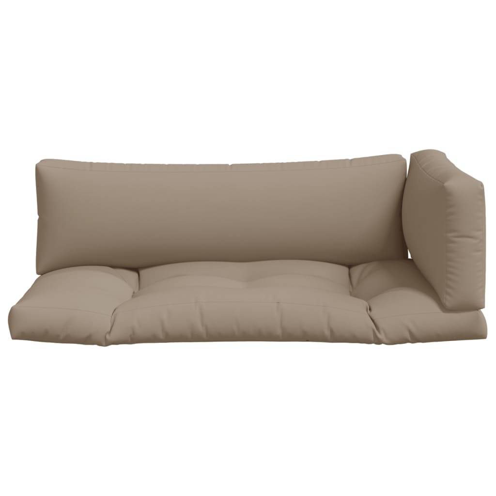 vidaXL Palettenkissen 3-tlg. Taupe Stoff-3