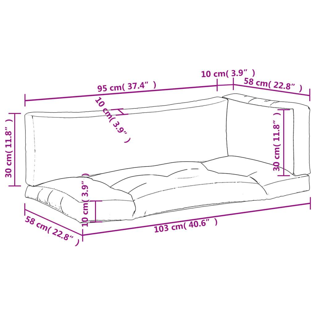 vidaXL Palettenkissen 3-tlg. Taupe Stoff-4
