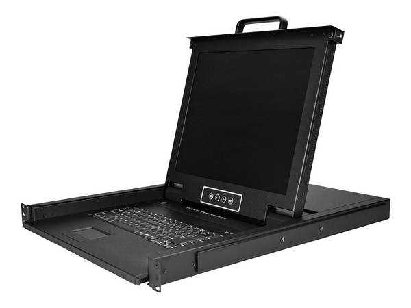 StarTech.com 8 Port Rack KVM Konsole mit 1,8 m Kabeln - US Tastatur(QWERTY), Int