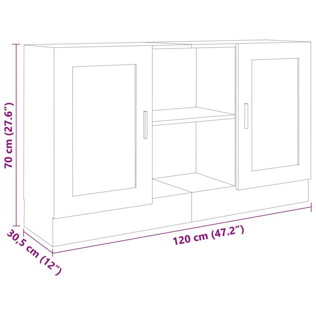 vidaXL Sideboard Betongrau 120x30,5x70 cm Holzwerkstoff-1