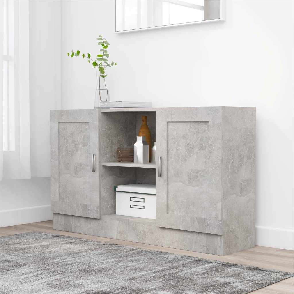vidaXL Sideboard Betongrau 120x30,5x70 cm Holzwerkstoff-0