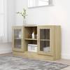 vidaXL Vitrinenschrank Sonoma-Eiche 120x30,5x70 cm Holzwerkstoff