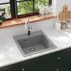 vidaXL Granitspüle Einzelbecken Grau