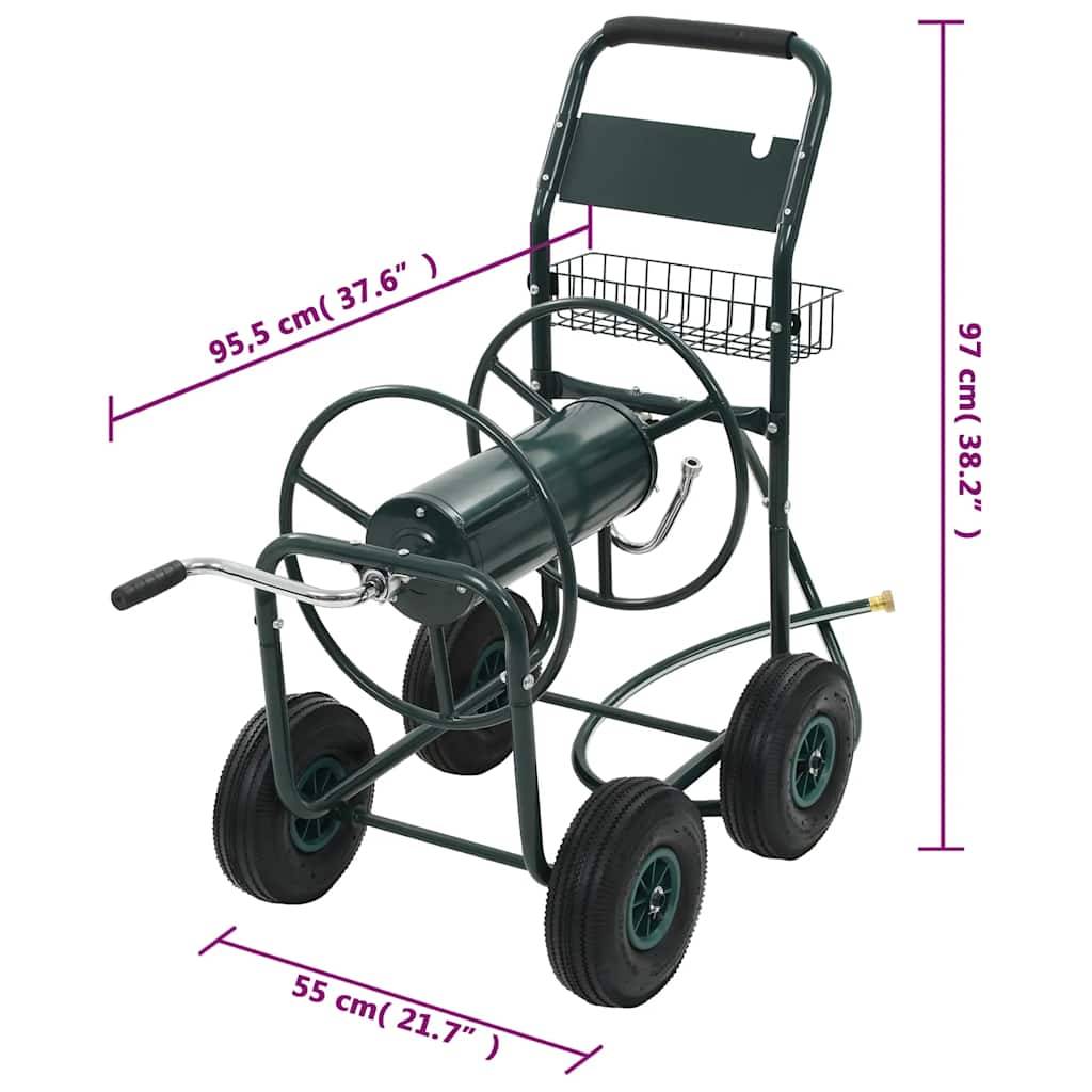 vidaXL Gartenschlauchwagen mit 1/2" Schlauchanschluss 75 m Stahl-4