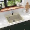 vidaXL Granitspüle Einzelbecken Beige