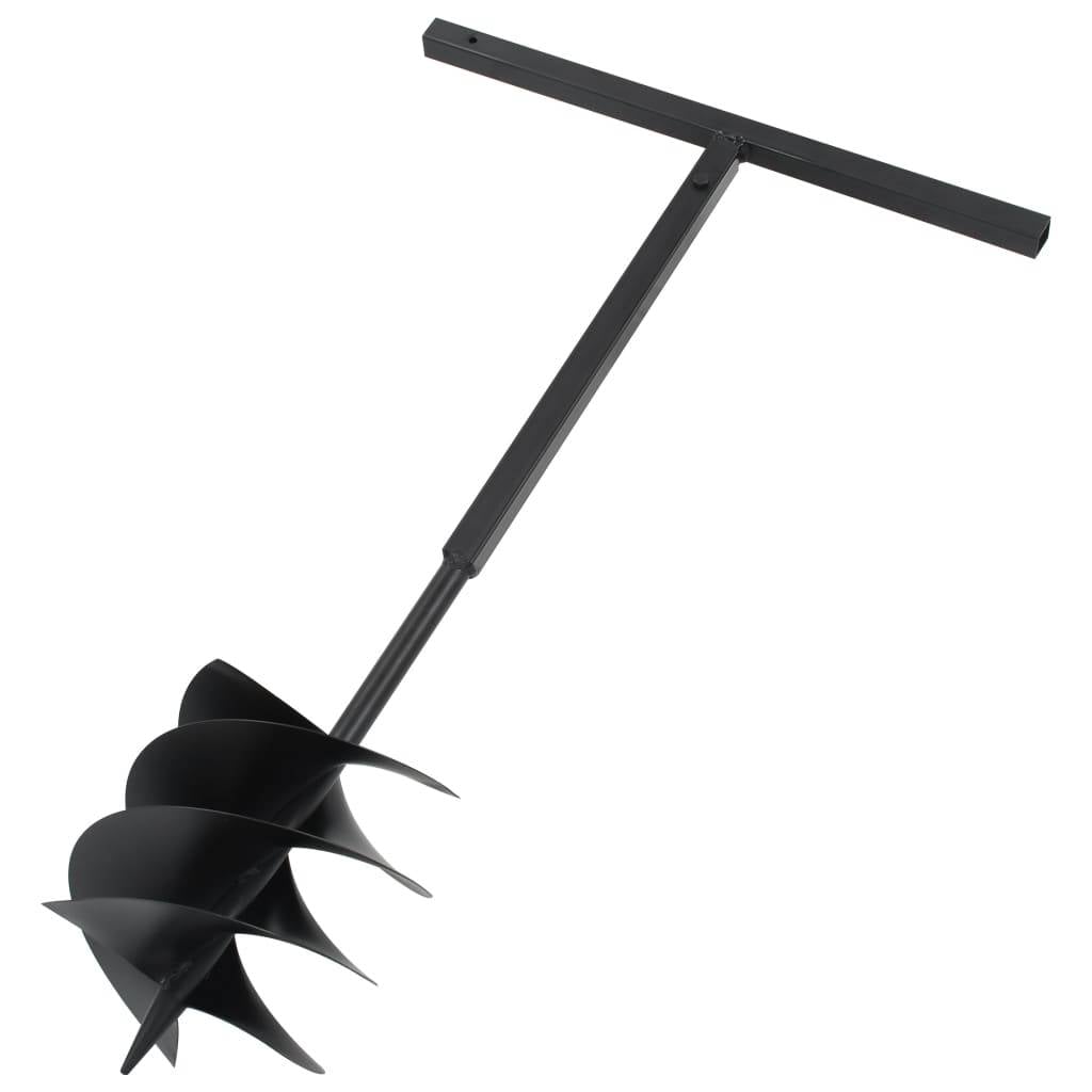 vidaXL Erdbohrer mit Griff 250 mm Stahl Schwarz-1