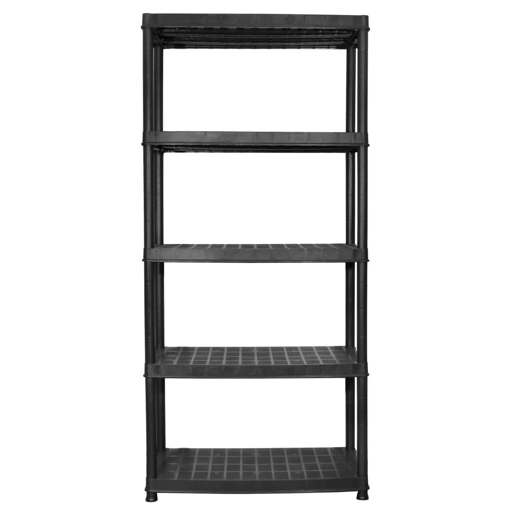 vidaXL Lagerregal 5-Tier Schwarz 85x40x185 cm Kunststoff-1