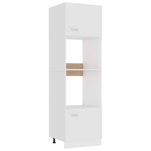 Mikrowellenumbauschrank Weiß 60x57x207 cm Spanplatte