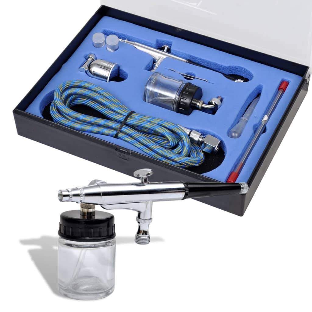 vidaXL Airbrush-Set mit Glasbehälter 0,2 / 0,3 / 0,5 mm Düsen-0