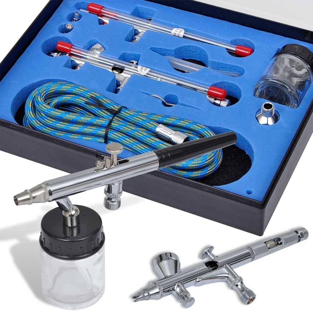 vidaXL Airbrush-Set mit 2 Pistolen-0