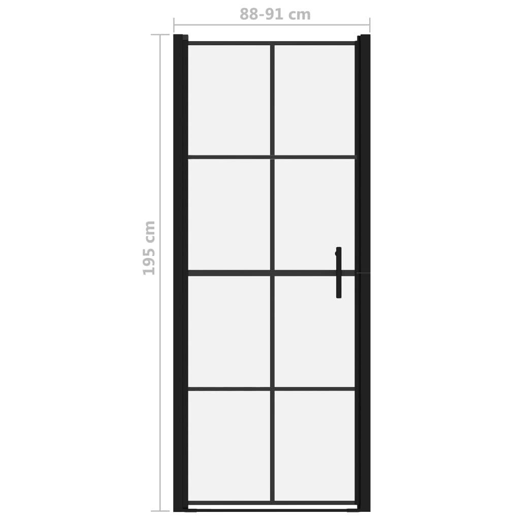 Duschtür Hartglas 91x195 cm Schwarz-4