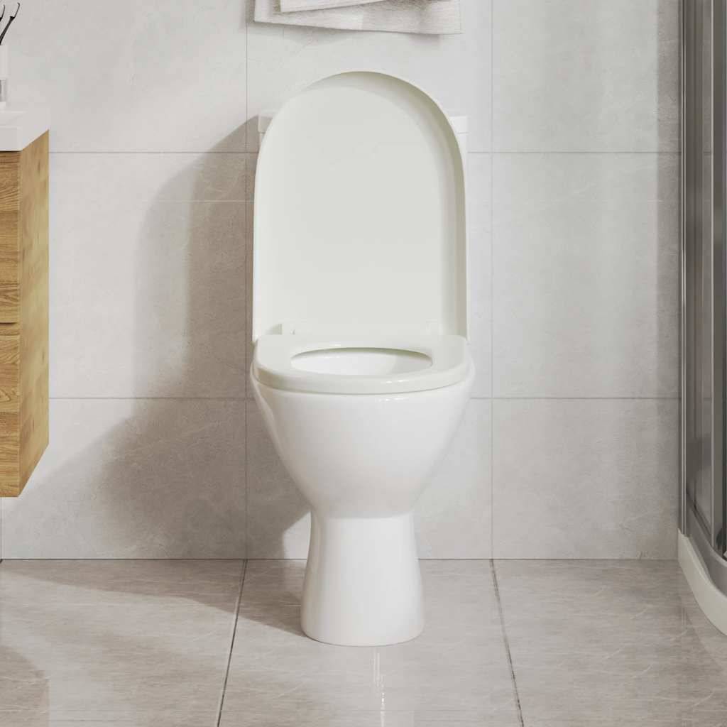vidaXL Toilettensitz mit Absenkautomatik und Quick-Release Weiß Eckig-2