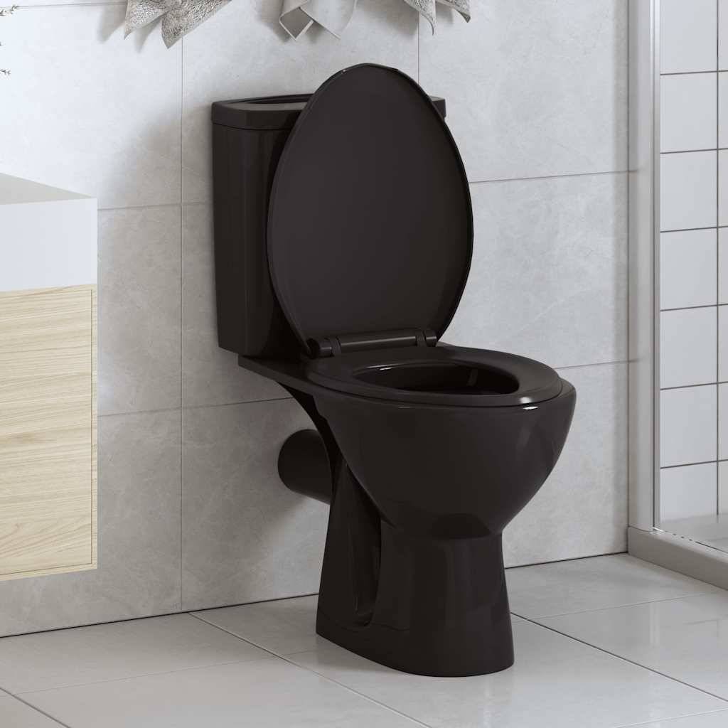 vidaXL Toilettensitz mit Absenkautomatik und Quick-Release Schwarz