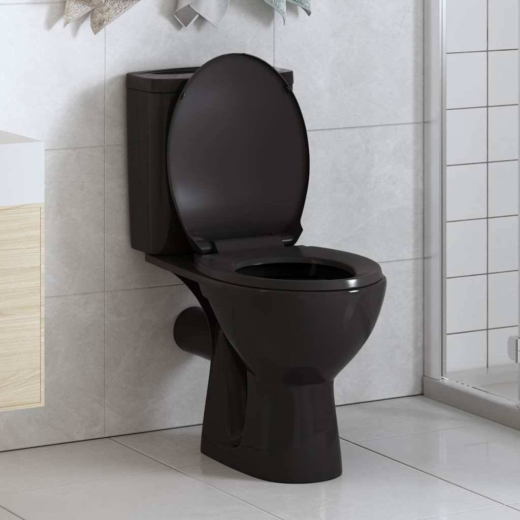 vidaXL Toilettensitz mit Absenkautomatik und Quick-Release Schwarz