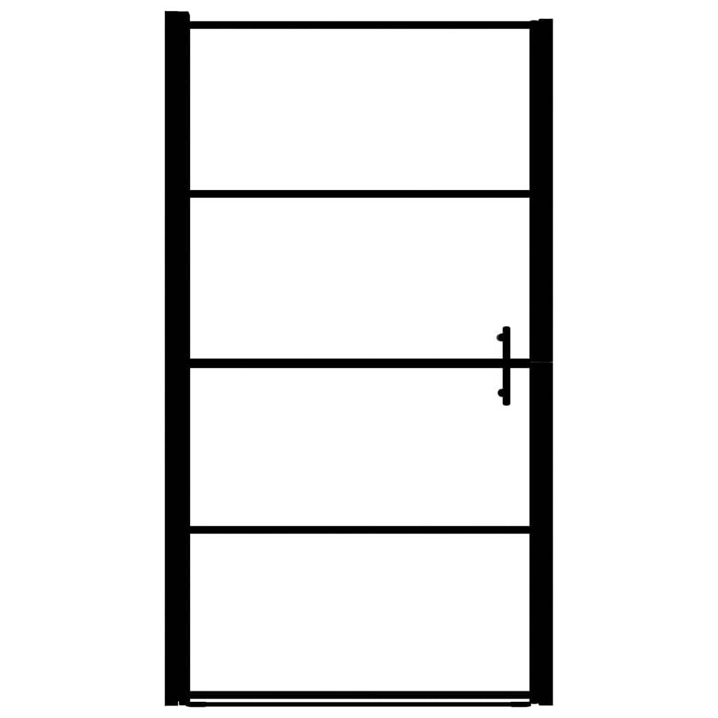 vidaXL Duschtür Hartglas 100 x 178 cm Schwarz-3