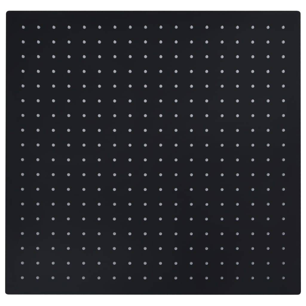 vidaXL Regenbrause Edelstahl 50x50 cm Quadrat Schwarz-1