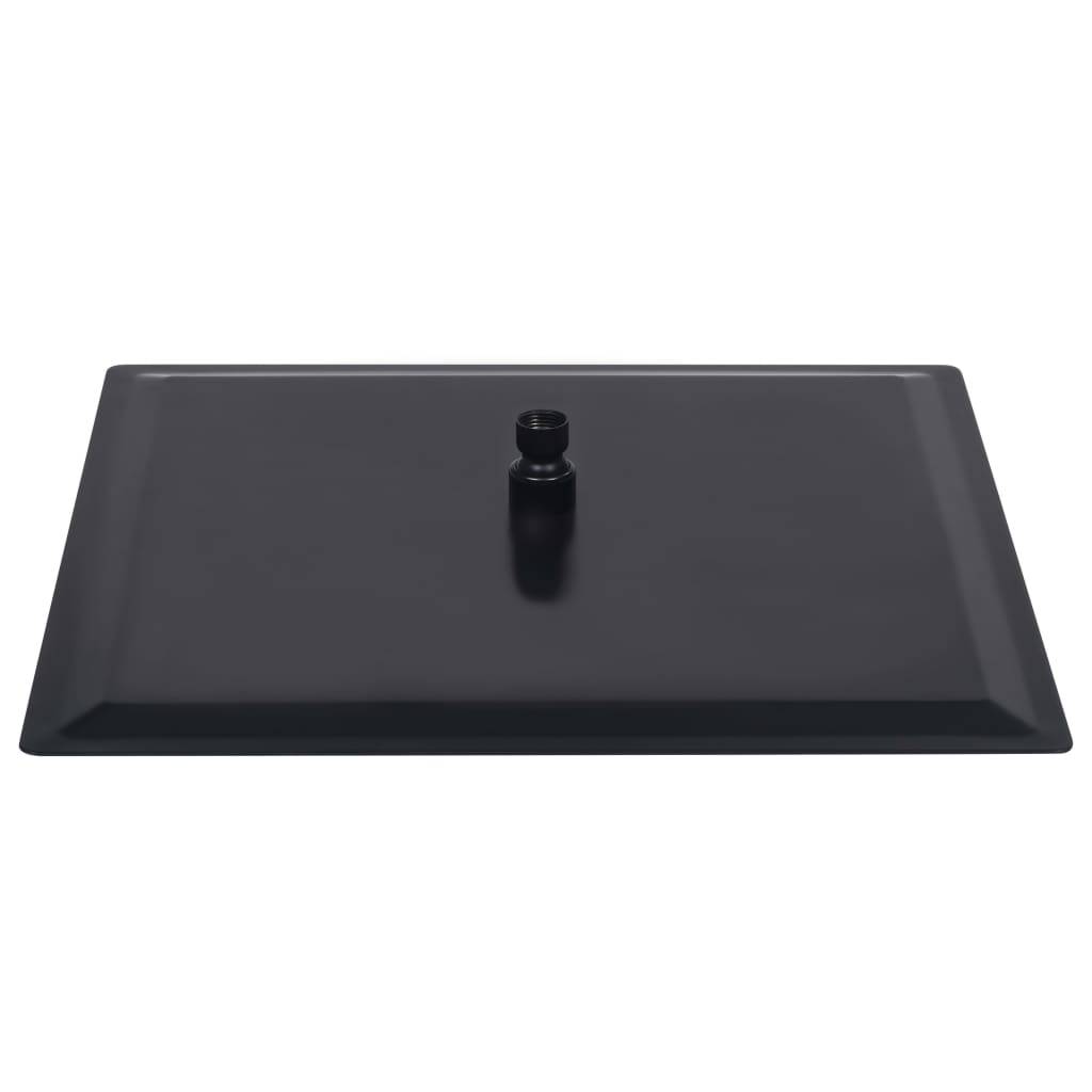 vidaXL Regenbrause Edelstahl 50x50 cm Quadrat Schwarz-3