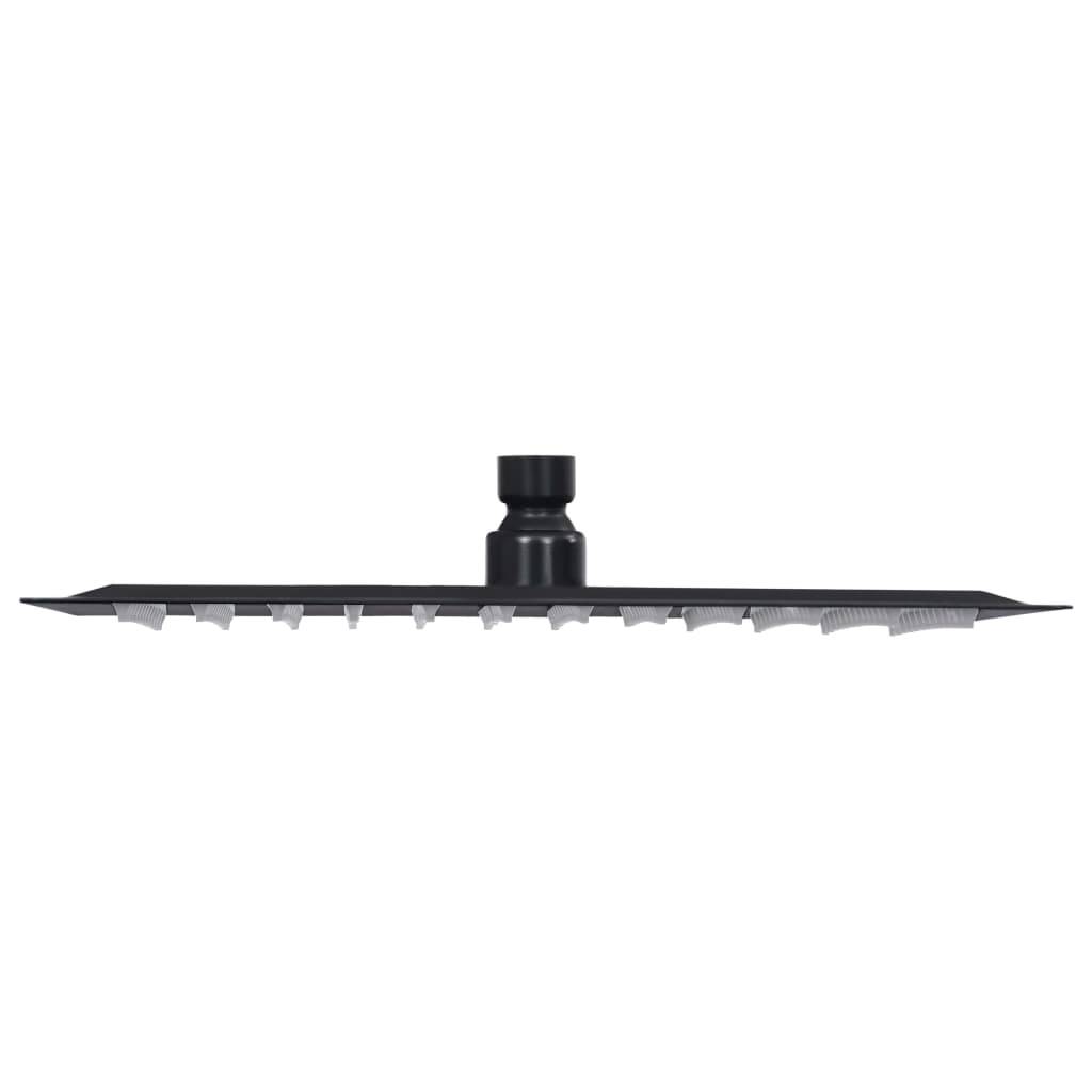 vidaXL Regenbrause Edelstahl 30x20 cm Rechteckig Schwarz-2