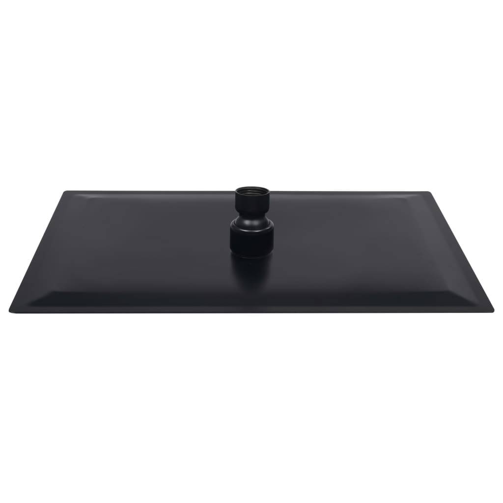 vidaXL Regenbrause Edelstahl 30x20 cm Rechteckig Schwarz-3
