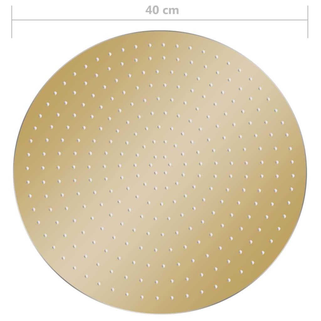 vidaXL Regenbrause Edelstahl 40 cm Rund Golden-3