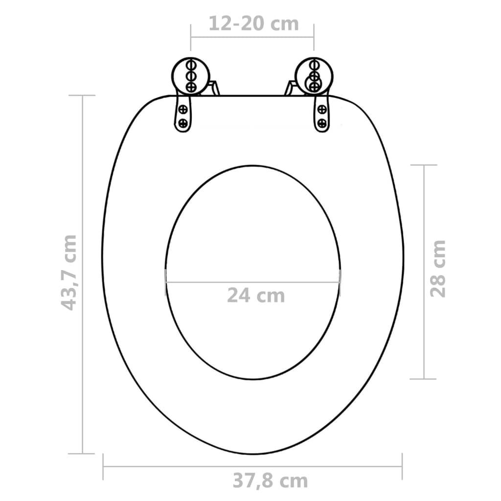 vidaXL Toilettensitz mit Deckel MDF Blau Wassertropfen-Design-1
