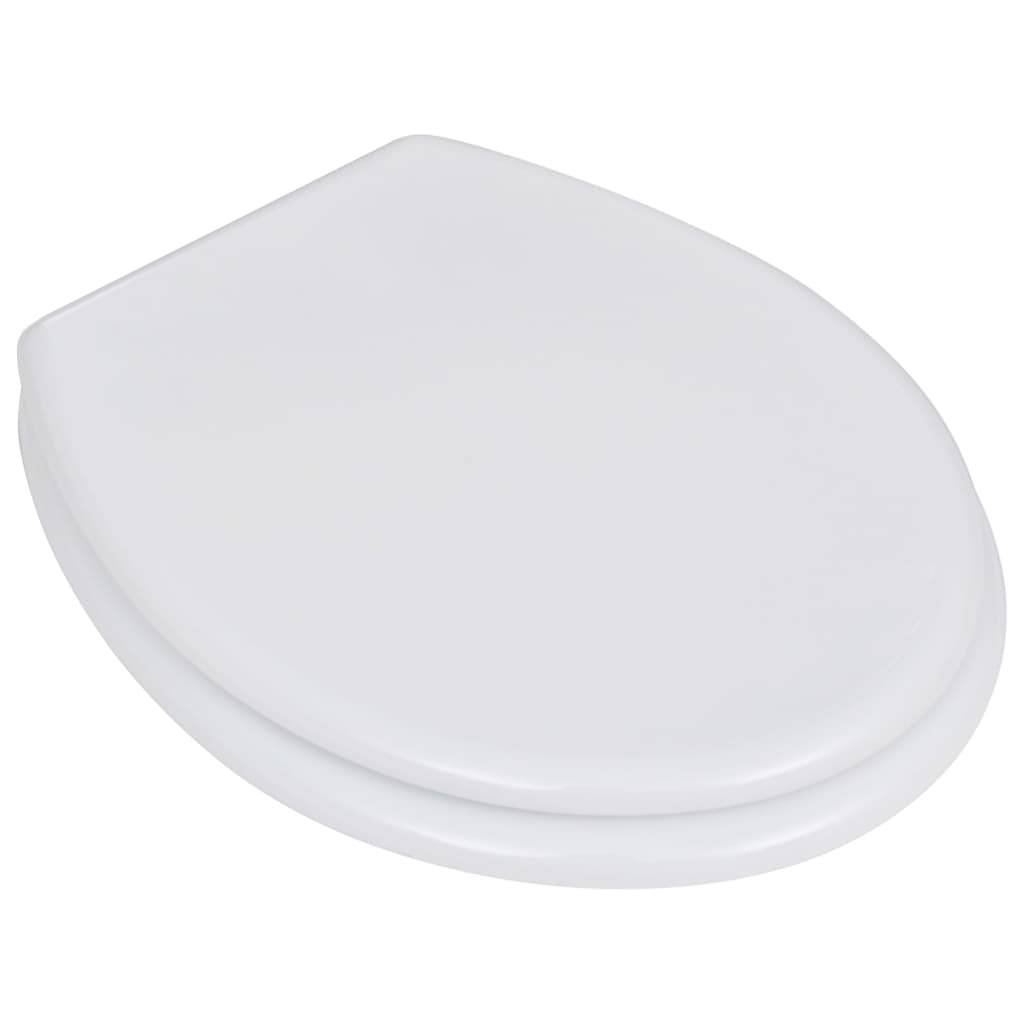vidaXL Toilettensitz MDF Deckel Schlichtes Design Weiß-1