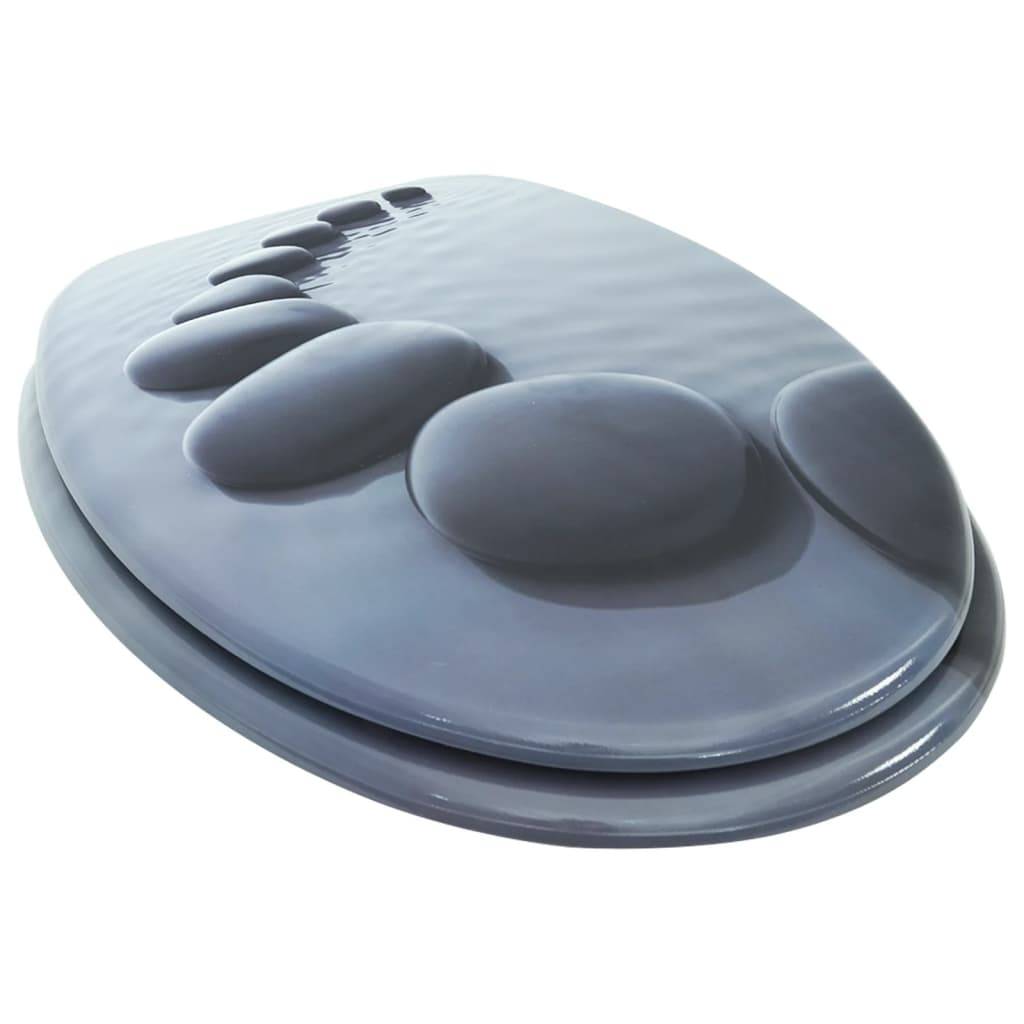 vidaXL Toilettensitz MDF Deckel Steine-1