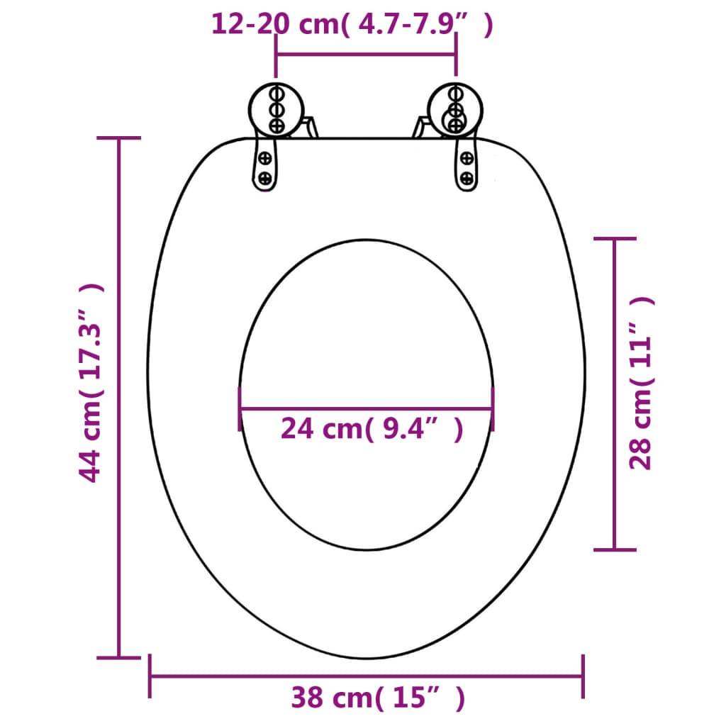 vidaXL Toilettensitz MDF Deckel Steine-4