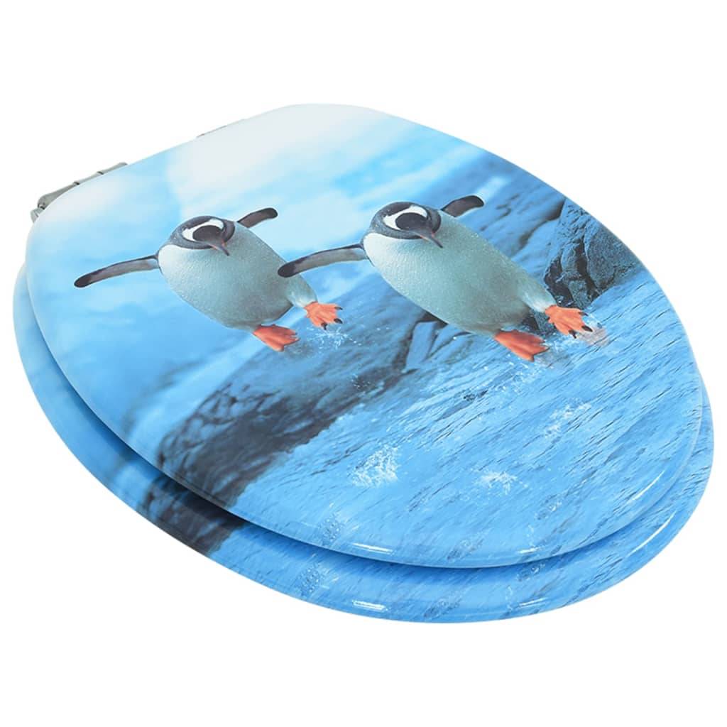 vidaXL Toilettensitz mit Soft-Close-Deckel MDF Pinguin-Design-3