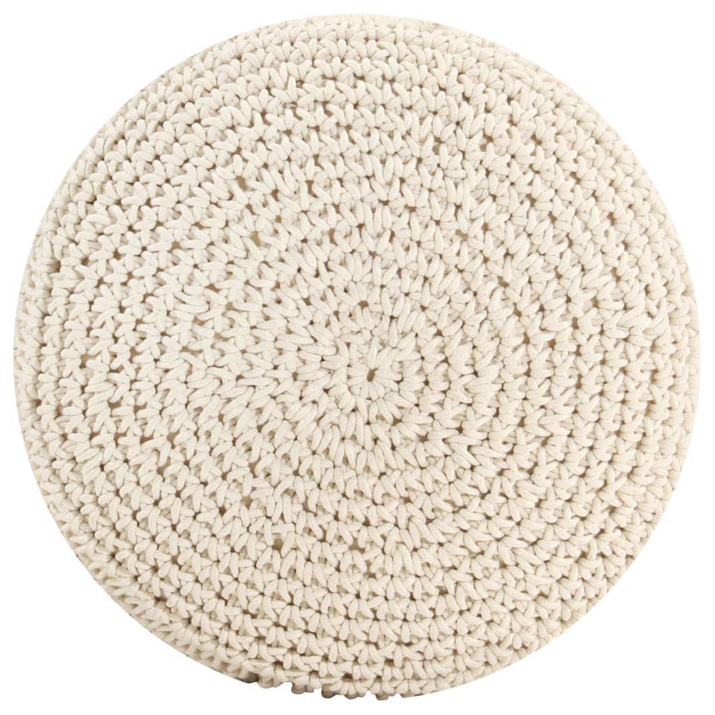 vidaXL Makramee Sitzpuff Handgefertigt 45 x 30 cm Baumwolle-1