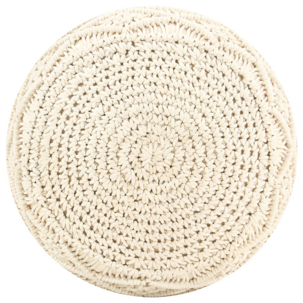 vidaXL Makramee Sitzpuff Handgefertigt 45x30 cm Baumwolle-1