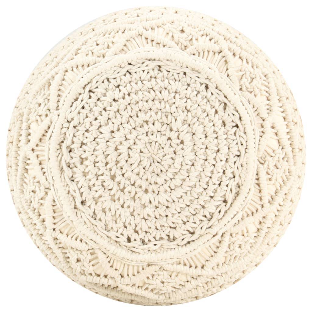 vidaXL Makramee Sitzpuff Handgefertigt 45x30 cm Baumwolle-2