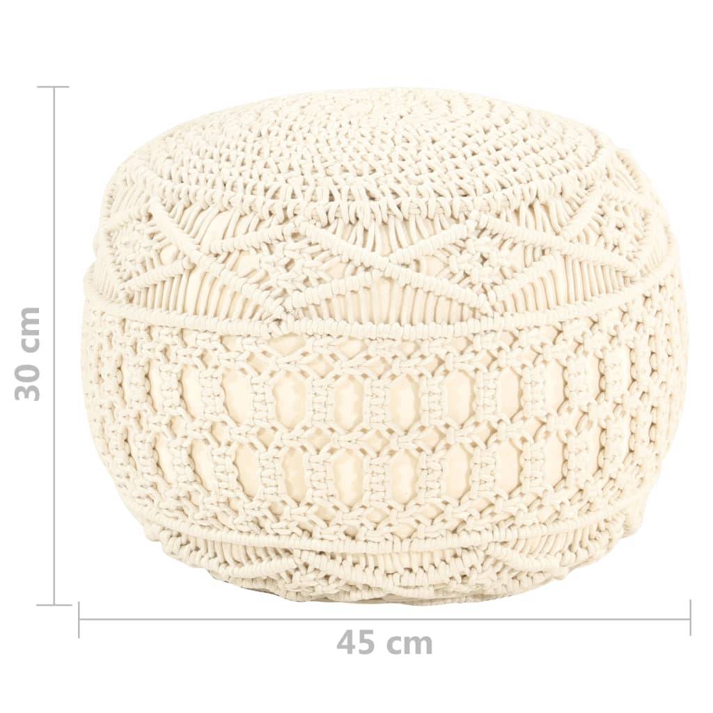 vidaXL Makramee Sitzpuff Handgefertigt 45x30 cm Baumwolle-4