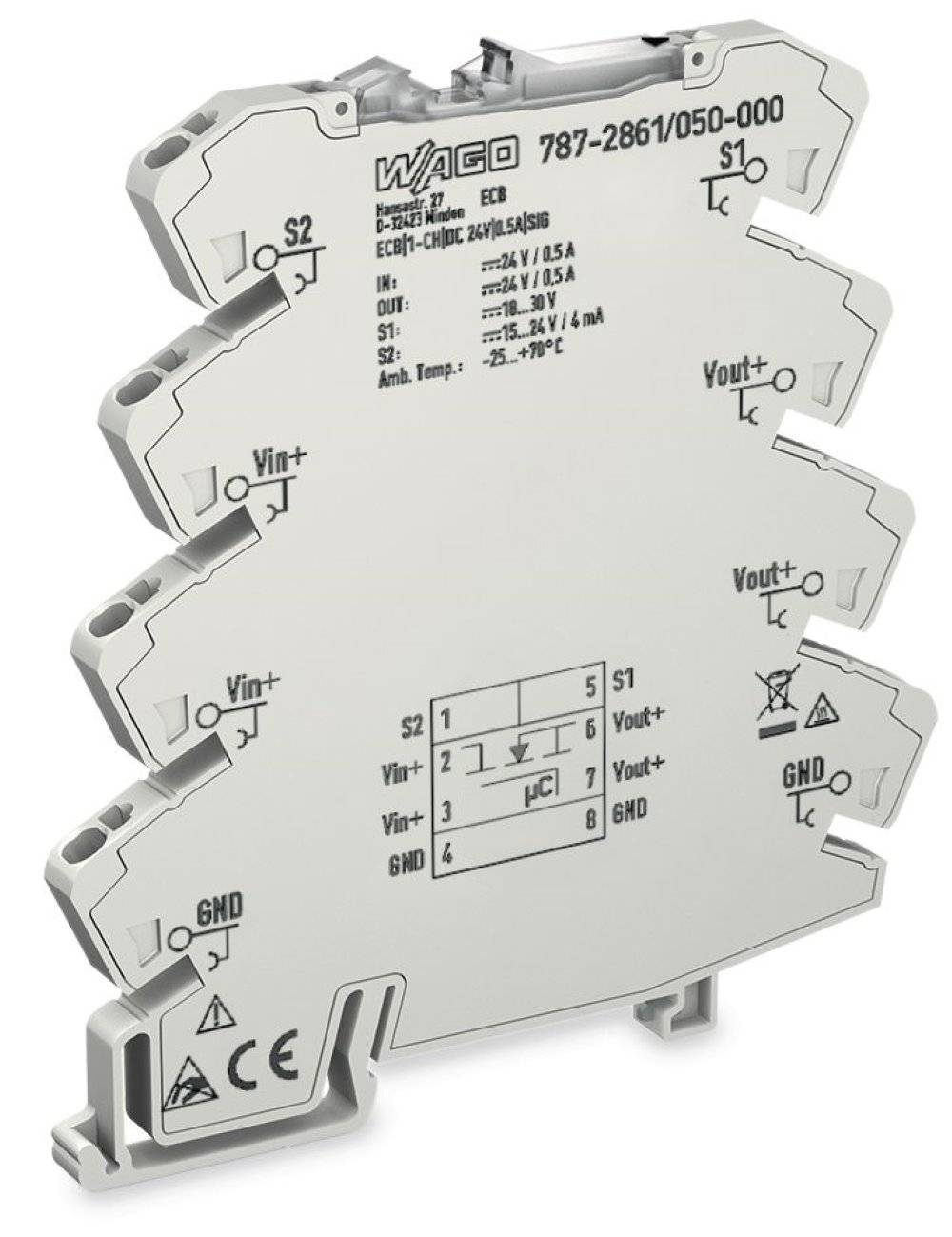 Wago Elektronischer Schutzschalter;1-kanalig;Eingangsspannung DC 24 V; - 787-2861/050-000 - 1 Stück-0