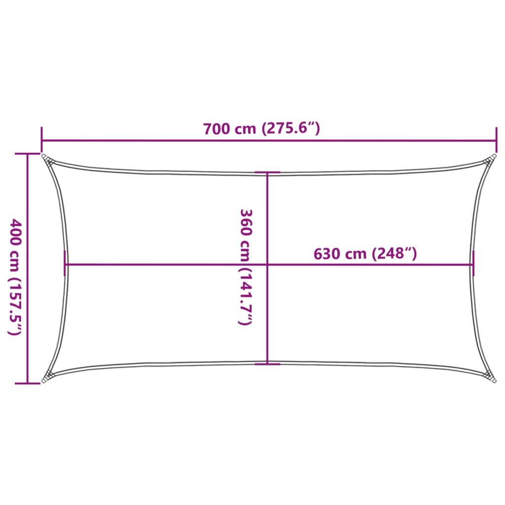 vidaXL Sonnensegel 160 g/m² Weiß 4x7 m HDPE-1